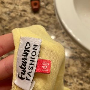 Yellow and pink dress.